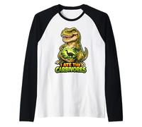 I Ate The Carbivores Dino Keto Humor Raglan Baseball Tee