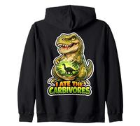 I Ate The Carbivores Dino Keto Humor Zip Hoodie