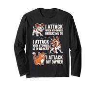 I Attack My Owner Funny Cat Comparison Meme Long Sleeve T-Shirt