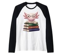 I Axolotl of Books Cute Reading Axolotl Book Lover Raglan Baseball Tee