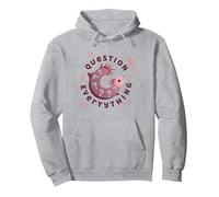 I Axolotl Questions Everything Cute Curious Amphibian Pullover Hoodie, Adult Unisex, Heather Grey, XXL