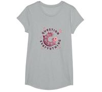 I Axolotl Questions Everything Cute Curious Amphibian T-Shirt, Girls, Heather Grey, Medium