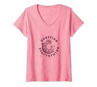 I Axolotl Questions Everything Cute Curious Amphibian V-Neck T-Shirt, Women, Pink, L