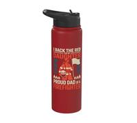I Back The Red for My Daughter Proud Dad Stainless Steel Insulated Water Bottle