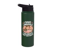 I Bake I Snuggle I Celebrate Mom 1st Birthday Stainless Steel Insulated Water Bottle