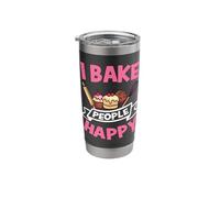 I Bake People Happy Cookie Muffin Cupcake Baking Baker Stainless Steel Insulated Tumbler