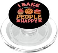 I Bake People Happy Cupcake Cookie Joy PopSockets PopGrip for MagSafe