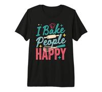 I Bake People Happy Pastry Chef Cake Cookie Bake Happy Bake Premium T-Shirt