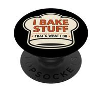 I Bake Stuff That's What I Do Vintage Baker Baking Funny PopSockets Adhesive PopGrip