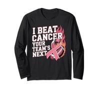 I Beat Cancer Your Team's Next Football Pink Ribbon Long Sleeve T-Shirt