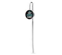 I Beat Cervical Cancer Funny Bookmark with Hook Metal Reading Accessories for Book Lovers