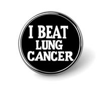 I Beat Lung Cancer Enamel Lapel Pin Round Badge Brooches for Women Men Jewelry Backpack Hats Decor