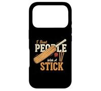 I Beat People With A Stick Funny Cricket Player Batsman Case for iPhone 17 Pro