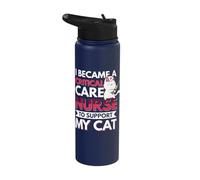 I Became a Critical Care Nurse to Support My cat Stainless Steel Insulated Water Bottle