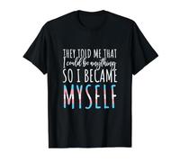 I Became Myself - Transgender Pride Flag Value Graphic T-Shirt, Men, Black, XL