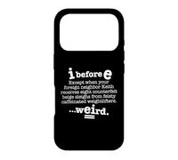 I Before E Except After C Funny Grammar Sentence Dark Case for iPhone 17 Pro