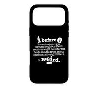 I Before E Except After C Funny Grammar Sentence Dark Case for iPhone 17 Pro Max