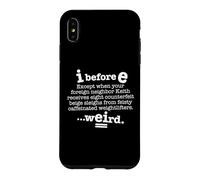 I Before E Except After C Funny Grammar Sentence Dark Case for iPhone XS Max
