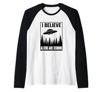 I Believe Aliens are Demons UFO Christian Bible Rapture Raglan Baseball Tee