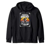 I Believe In Bigfoot Retro Sasquatch Forest Zip Hoodie