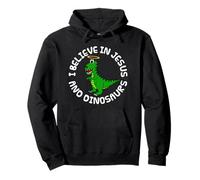 I Believe In Jesus and Dinosaurs, T-Rex Church Funny Pullover Hoodie
