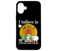 I Believe In Jesus And The Easter Bunny Girl Boy Funny Cute Case for iPhone 16 Plus