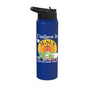 I Believe in Jesus and The Easter Bunny Girl Boy Funny Cute Stainless Steel Insulated Water Bottle
