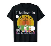 I Believe in Jesus and The Easter Bunny Girl Boy Funny Cute Value Graphic T-Shirt