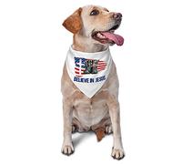 I Believe in Jesus Dog Bandanas Pet Scarf Triangle Bib Boy Girl Adjustable Kerchief Accessories for Small Medium Large Puppy
