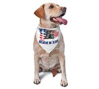 I Believe in Jesus Dog Bandanas Pet Scarf Triangle Bib Cats Adjustable Kerchief Accessories for Small Medium Large Puppy