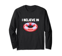 I Believe in Pool Floaties Raft Summer Party Ocean Water Fun Long Sleeve T-Shirt
