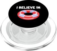 I Believe in Pool Floaties Raft Summer Party Ocean Water Fun PopSockets PopGrip for MagSafe