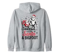 I Believe in Santa and Bigfoot Happy Holidays Zip Hoodie