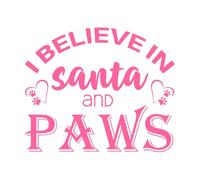 i Believe in Santa and Paws Ready to Print Fine Carving Decals 41x49.3cm Multi Color Selection Pink