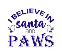 i Believe in Santa and Paws Ready to Print Wall Decals 65.6x78.9cm Store Decoration DarkBlue
