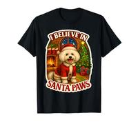 I Believe in Santa Paws Bichon Frise Dog Mom Dad Christmas T-Shirt