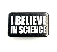 I Believe In Science STEM Education Physics Maths Biology Chemistry School Metal Enamel Black Pin Badge