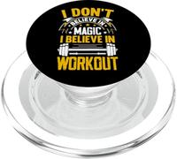 I Believe in Workout Not Magic Fitness Motivation Gym Quote PopSockets PopGrip for MagSafe