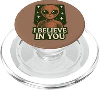 I Believe in You Alien UFO Retro Style Sci Fi Believer Art PopSockets PopGrip for MagSafe