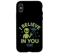 I Believe In You, And Also Aliens, Funny UFO Case for iPhone X/XS