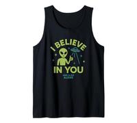 I Believe in You, and Also Aliens, Funny UFO Tank Top