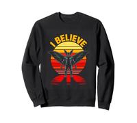 I Believe Mothman Cryptid Retro Sunset Scene Sweatshirt