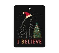 I Believe Sasquatch Bigfoot X-mas Car Air Freshener Decorative Hanging Aromatherapy Tablets for Car Trucks Square