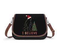 I Believe Sasquatch Bigfoot X-mas Crossbody Bags for Women Leather Tote Bag Travel Purse Shoulder Bag for Work Shopping