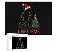 I Believe Sasquatch Bigfoot X-mas Jigsaw Puzzles for Adults Wooden Puzzle Picture for Home Wall Decor 300 PCS