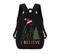 I Believe Sasquatch Bigfoot X-mas Laptop Backpack 17 Inch Travel Daypack