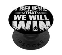 I Believe That We Will Win Soccer Bold Typography PopSockets Adhesive PopGrip