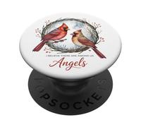 I Believe There Are Red Cardinal Bird Aesthetic Art PopSockets Adhesive PopGrip