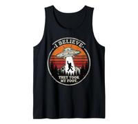 I Believe They Took My Foot Bigfoot UFO Alien Abduction Joke Tank Top