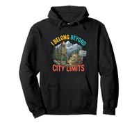 I Belong Beyond City Limits Outdoor Adventure Design Pullover Hoodie
